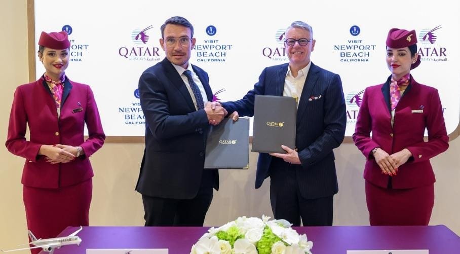 Neujahrsbesuch in Newport Beach, Kalifornien: Qatar Airways festigt Beziehungen mit der Unterzeichnung einer Absichtserklärung auf der Arabian Travel Market 2026. Neujahrsbesuch in Newport Beach, Kalifornien: Qatar Airways festigt Beziehungen mit der Unterzeichnung einer Absichtserklärung auf der Arabian Travel Market 2026.