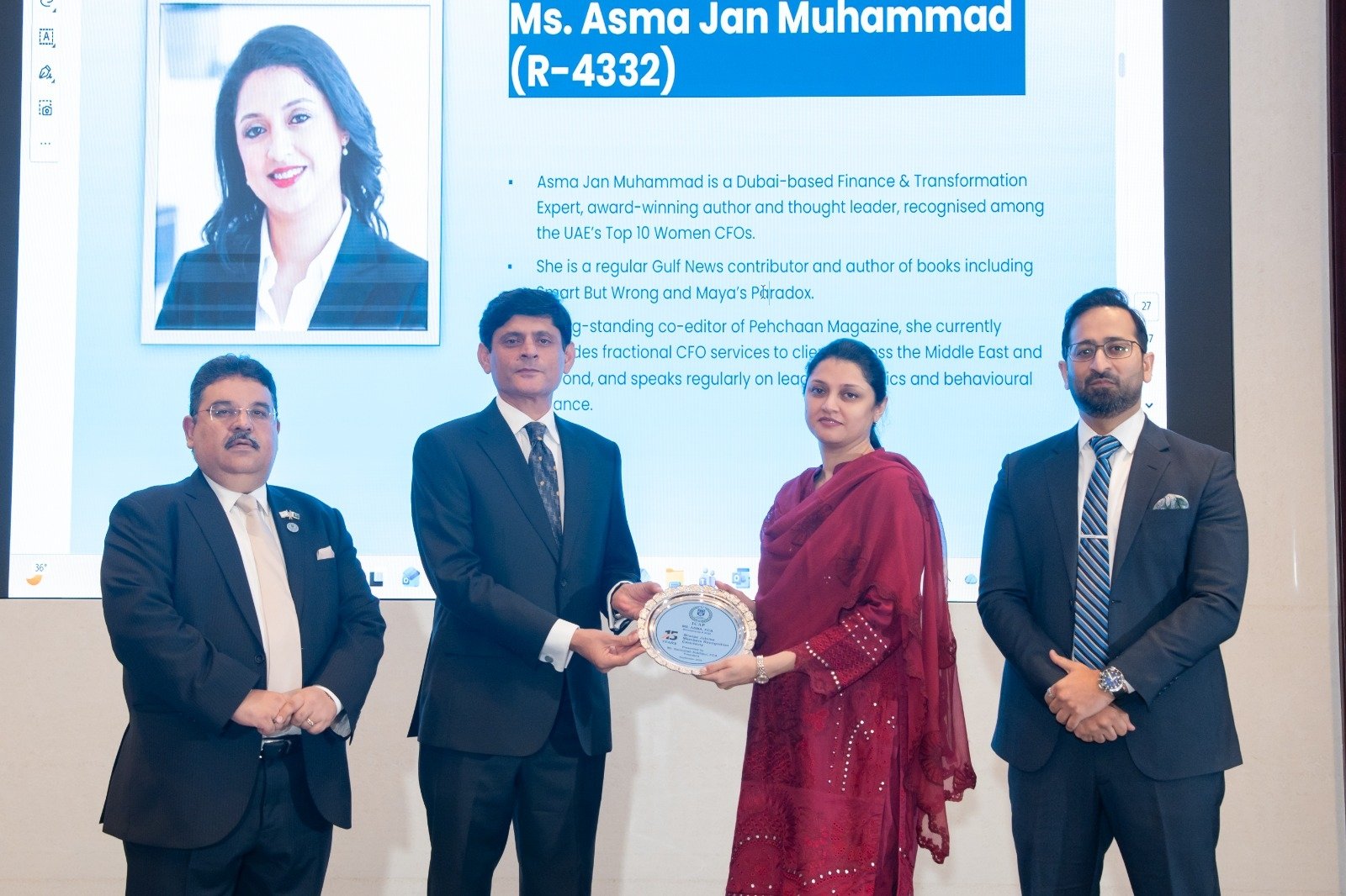 Asma Jan Muhammad Recognised by ICAP for 15 Years of Professional Membership